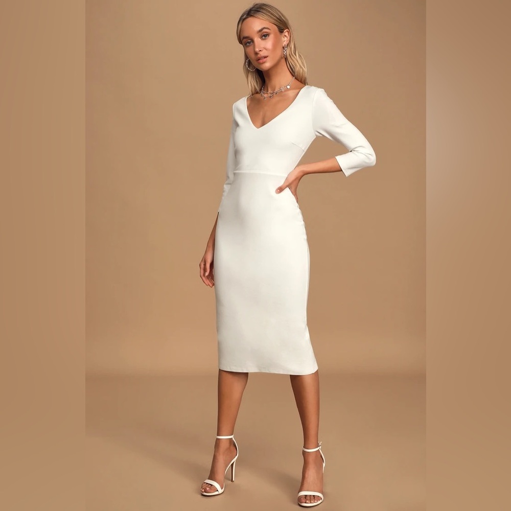 Lulus White Midi Bodycon Dress